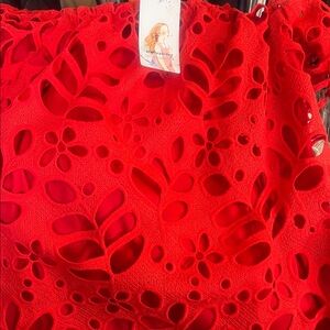 Red Crochet Dress